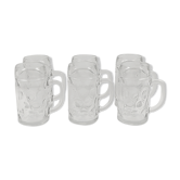Lot de 6 chopes à bière en verre transparent 0.5 L
