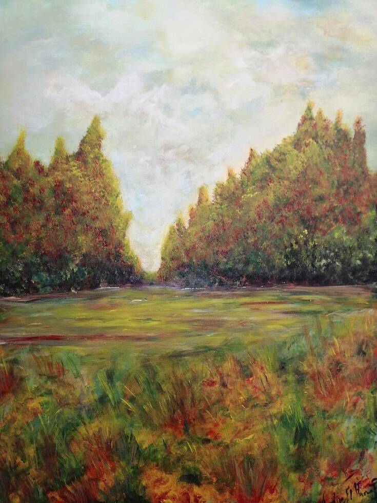 Tableau paysage original signé avec certificat d'authenticité