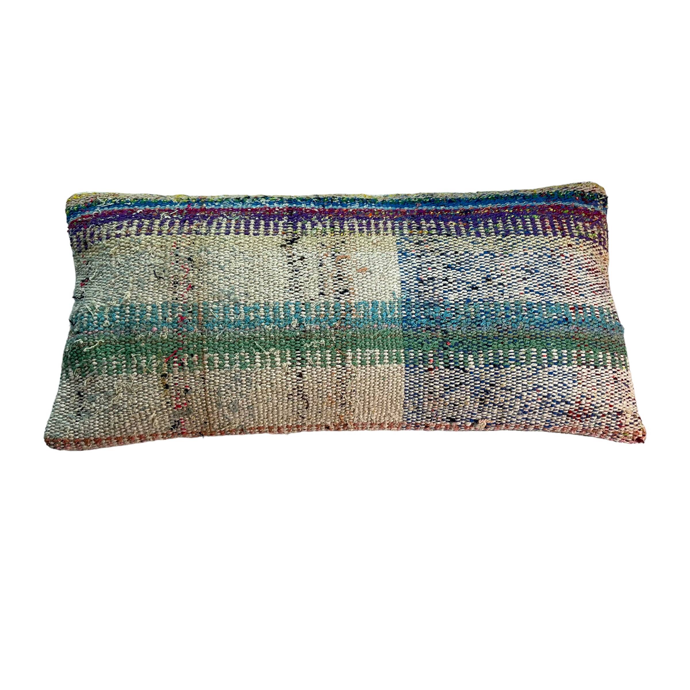 Vintage turkish kilim cushion cover , 30 x 60 cm