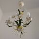 French Vintage Tied Bouquet Style Daisy Flower 3 Light Chandelier