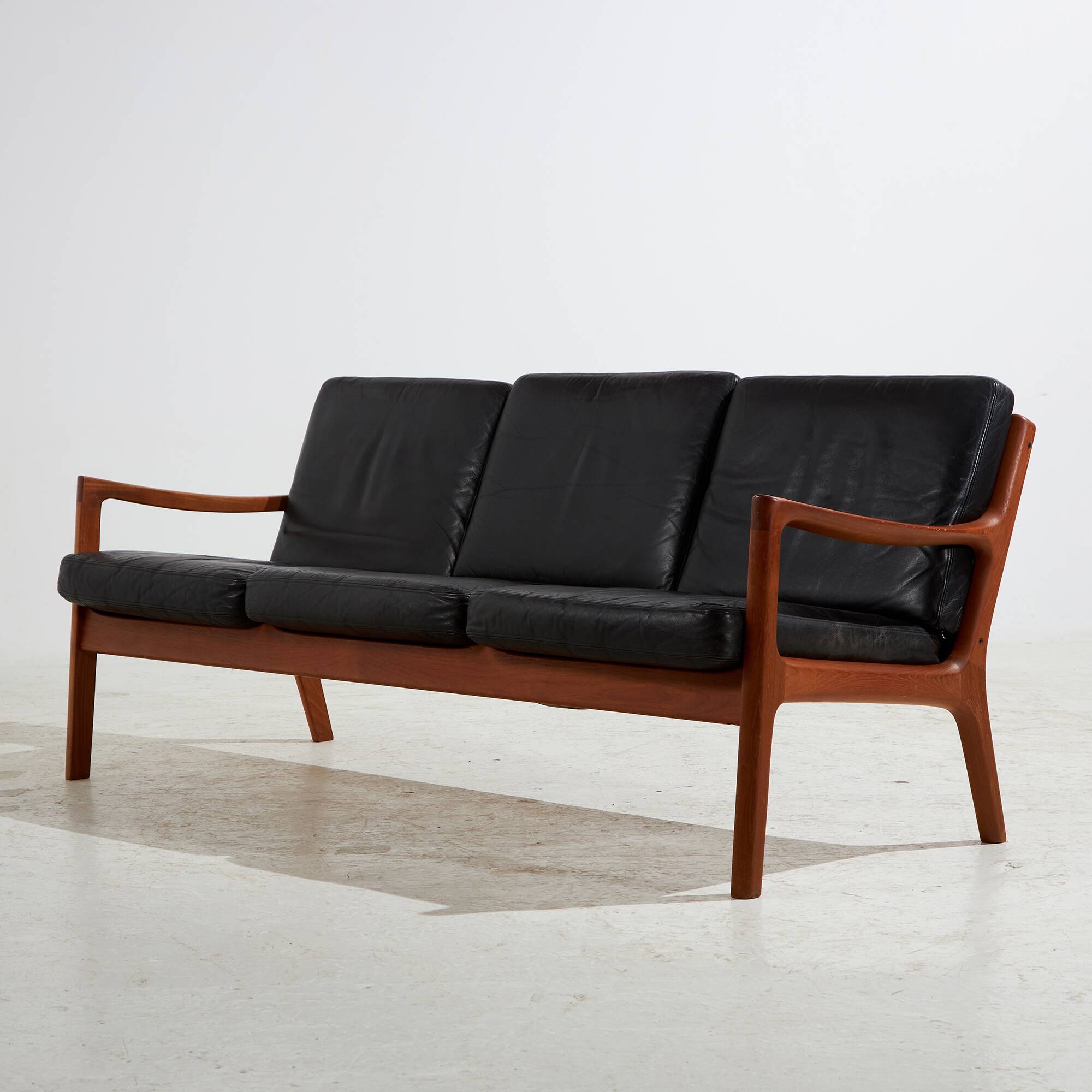 Senator Leather Sofa Set by Ole Wanscher for France & Søn, 1960s, Set of 3 (MK10221)
