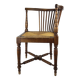 Chaise fauteuil d'angle bois & paille anglais xixeme