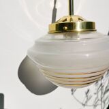 Frosted molded glass globe with gold edging