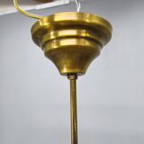 Czech Art Deco Brass and Glass Chandelier, 1950s