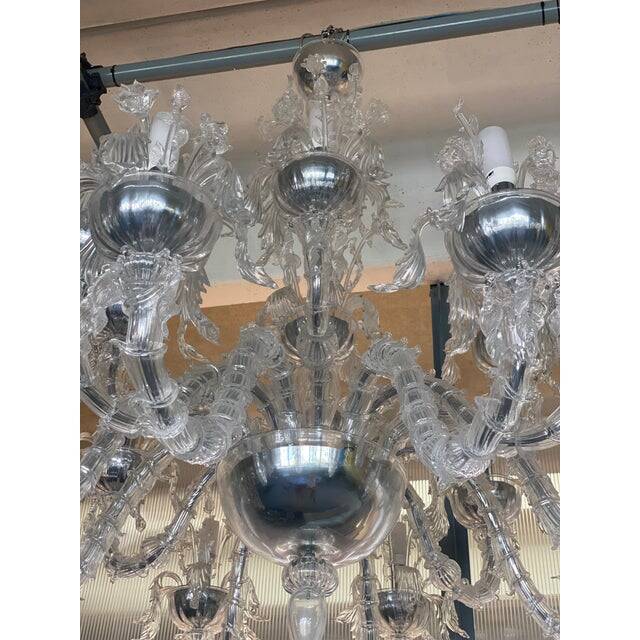 Contemporary "ca rezzonico" with flowers and leaves murano glass chandelier