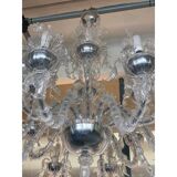 Contemporary "ca rezzonico" with flowers and leaves murano glass chandelier