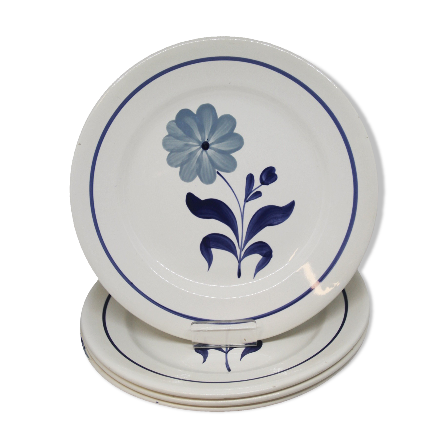 Lot de 4 assiettes plates 1006 faïenceries de Givors