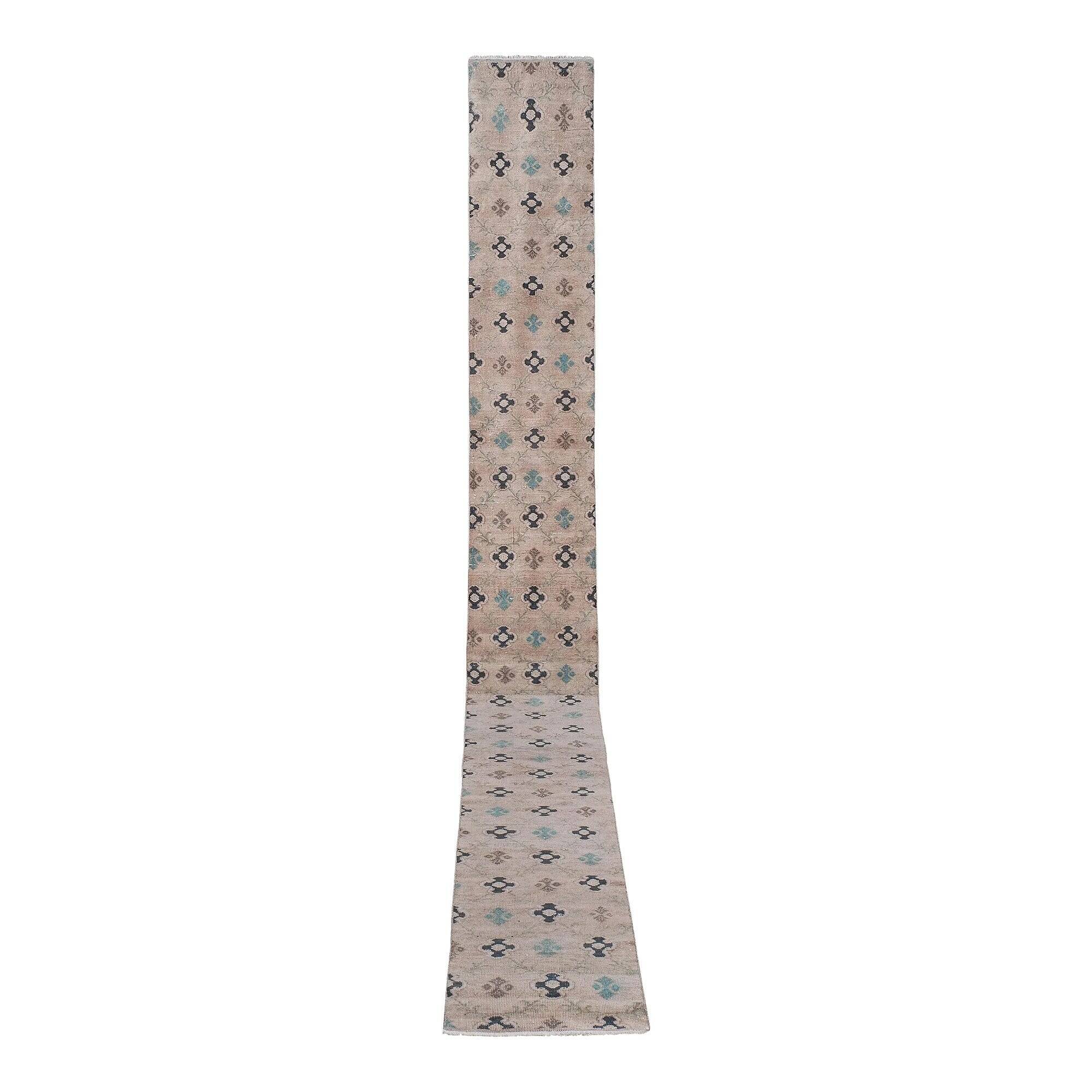 Vintage Turkish hallway rug 60x584 cm