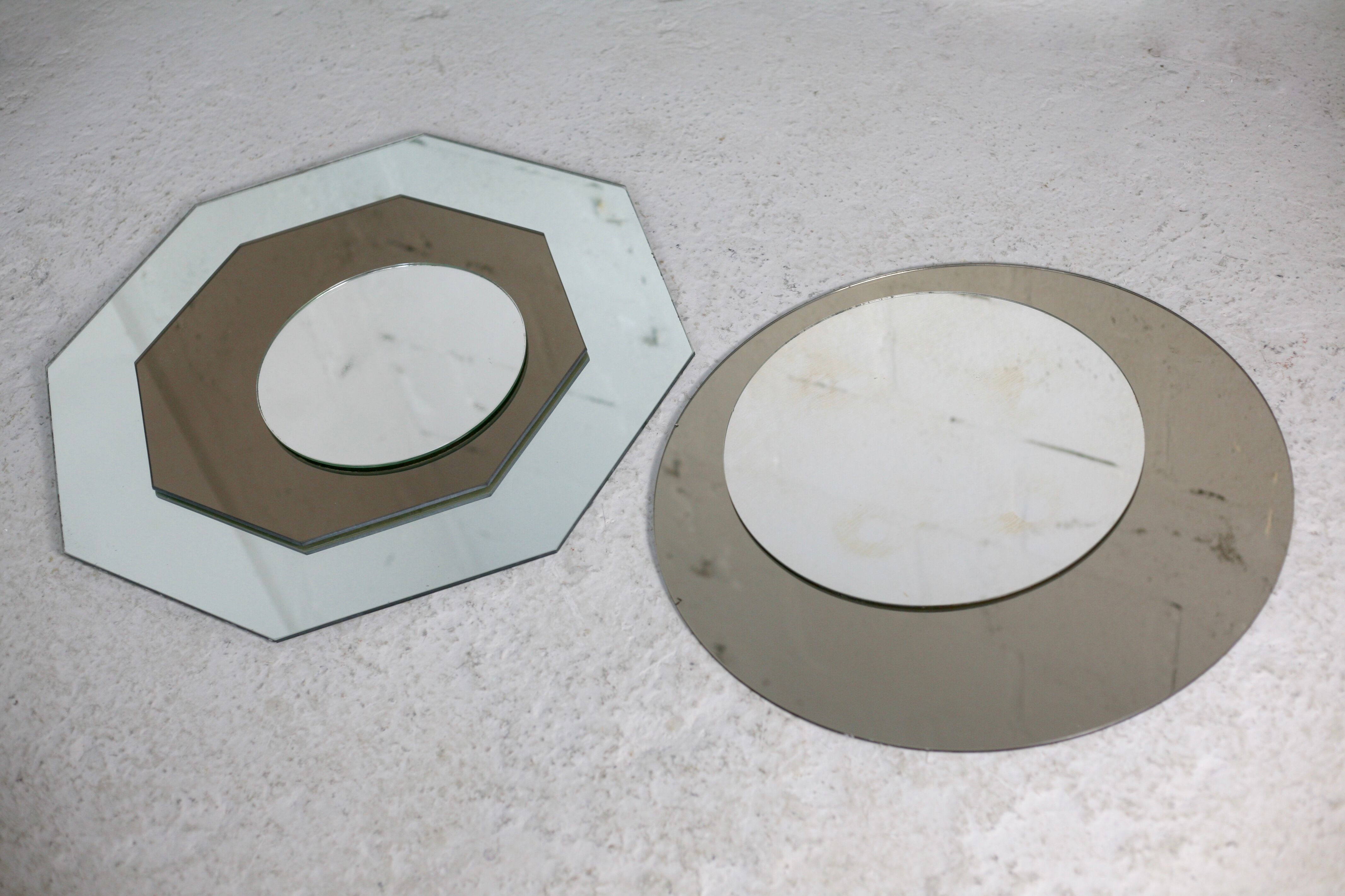 Pair of "kinetic" mirrors, France, circa 1970