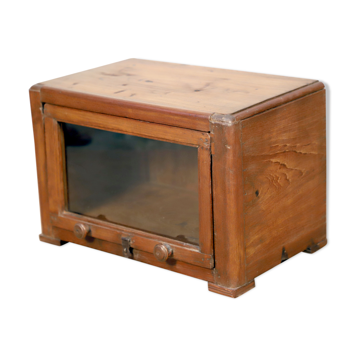 Art Deco showcase in Burmese teak