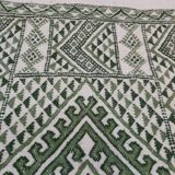 Tapis blanc et vert classique fait main en pure laine