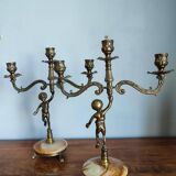 Pair of vintage cherub candlesticks