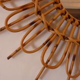 Rattan sun mirror from the 60's - 59x59cm