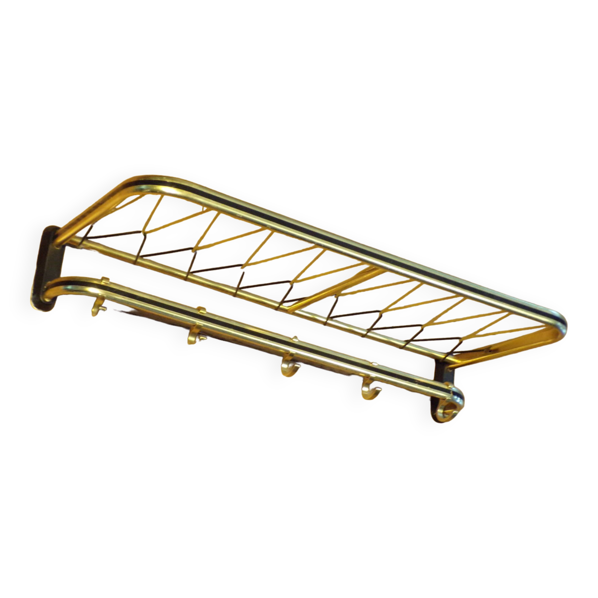 Train luggage rack style coat rack