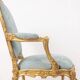 Salon de style Louis XV à chassis en bois doré. Circa 1880.