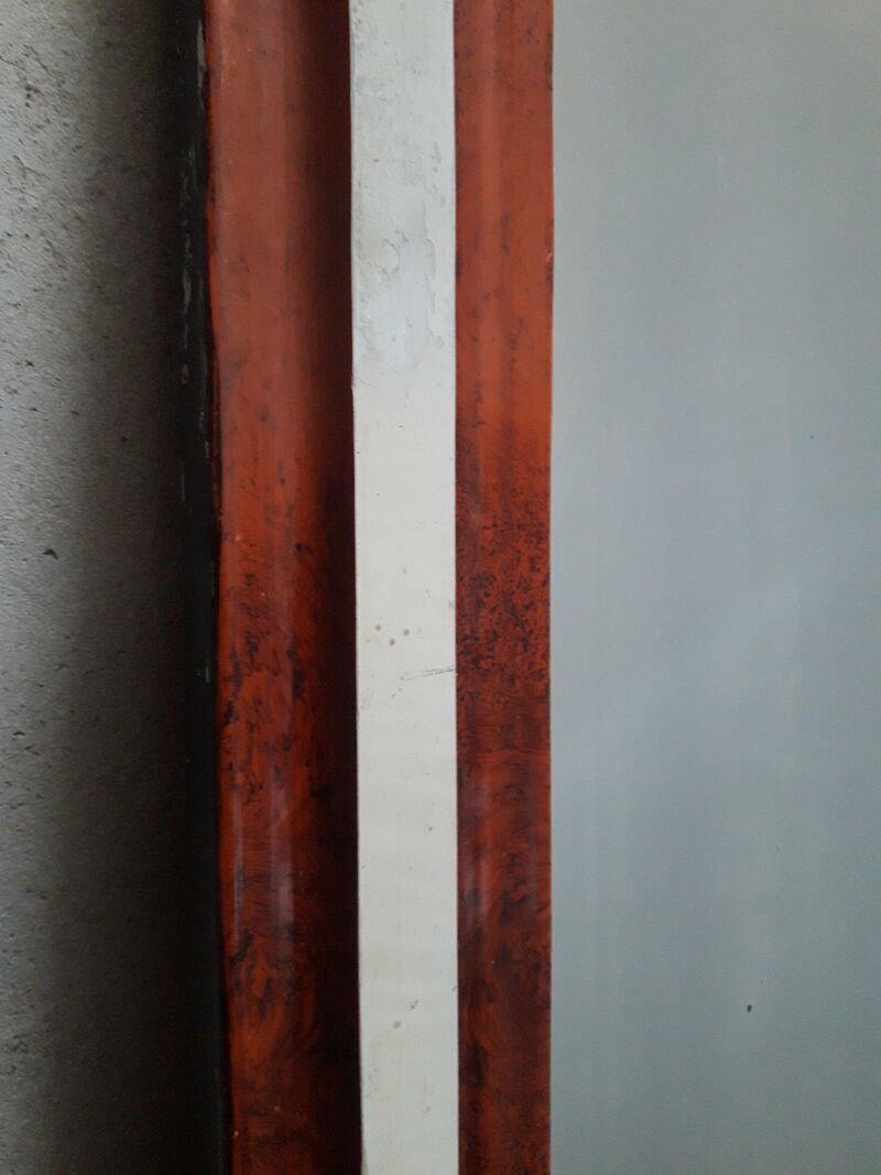 Miroir Louis Philippe H112xL76 laque bordeaux blanc crème