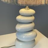 Cracked pebble lamp by François Châtain with its original lampshade, France 1970s