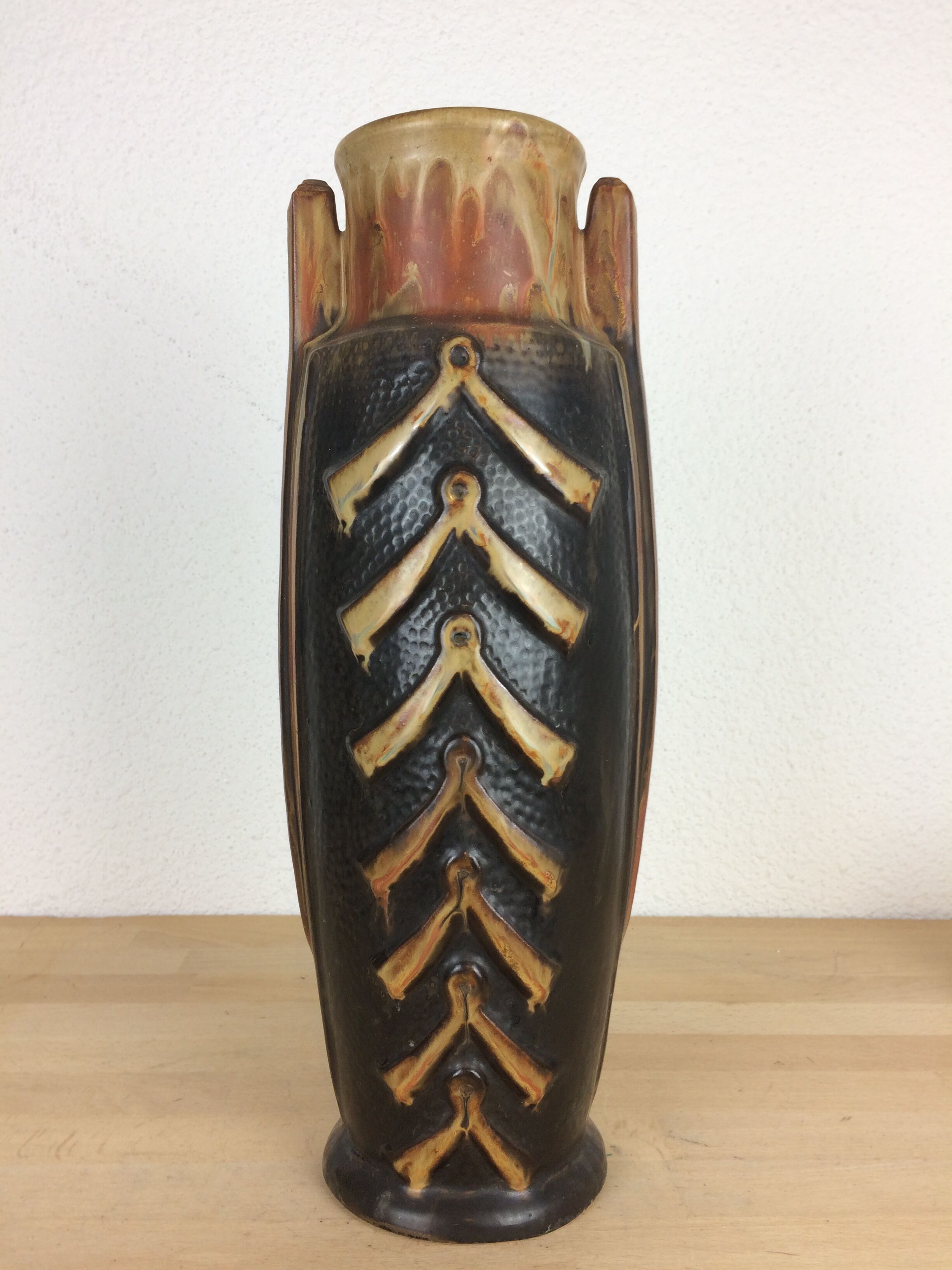 French art deco vase by Gilbert Metenier 42 cm