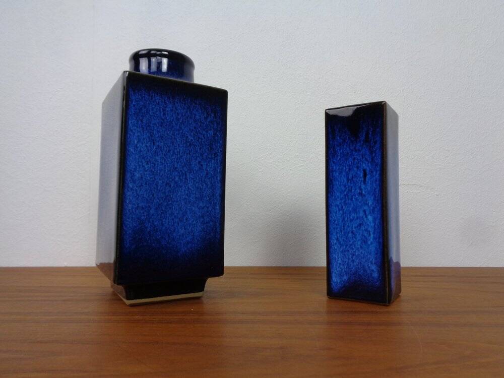 Blue Japanese ceramic vases, 1960s, set of 2