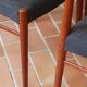 4 vintage Scandinavian chairs in teak and blue fabric - Model 26 by Henning Kjærnulf