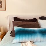 Deep and die blue watercolor cushion