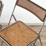 Pair of folding cane chairs
