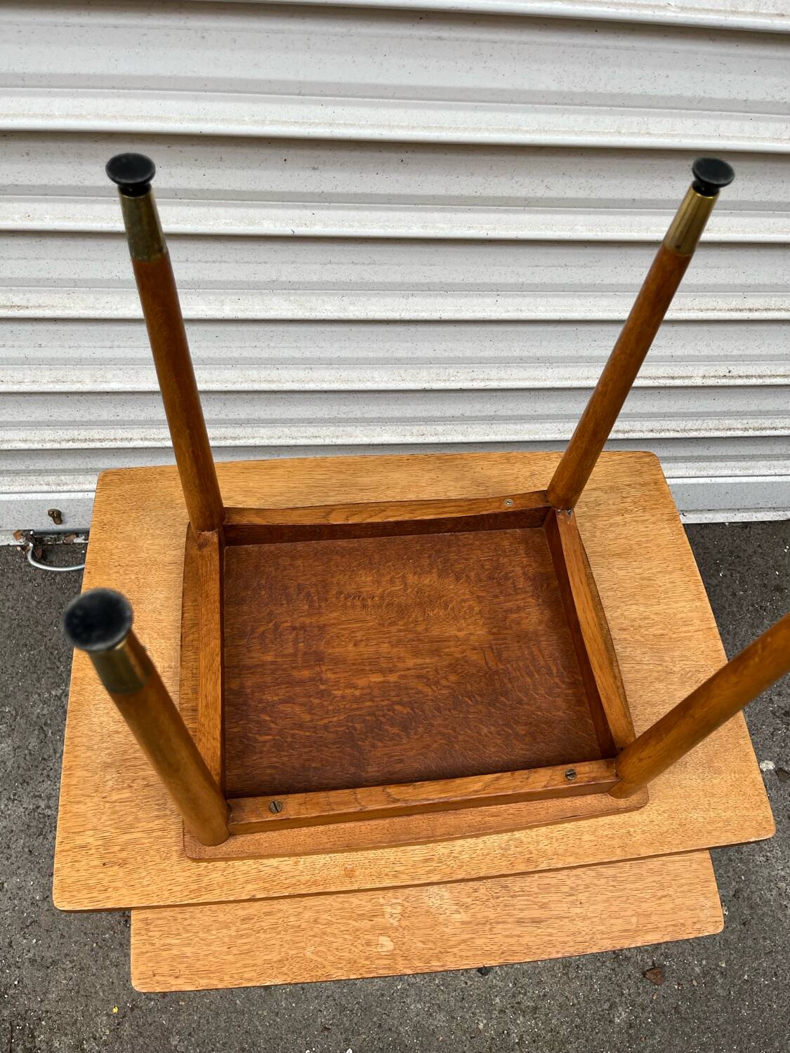 3 wooden nesting tables, 50s-60s