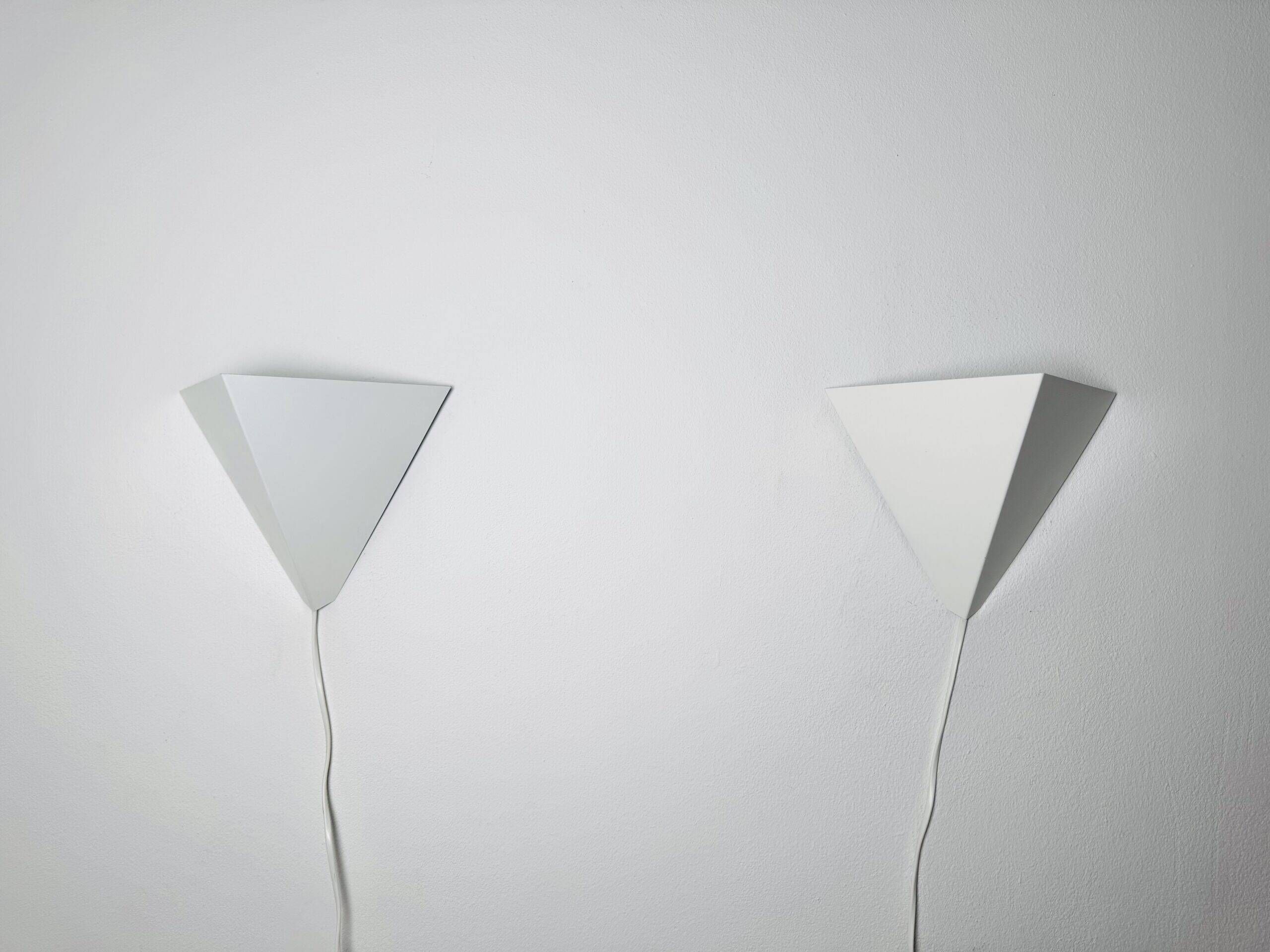 Geometric Pyramid Wall Lamps By J.J.M. Hoogervorst For Anvia Nederland, The Netherlands, 1960S