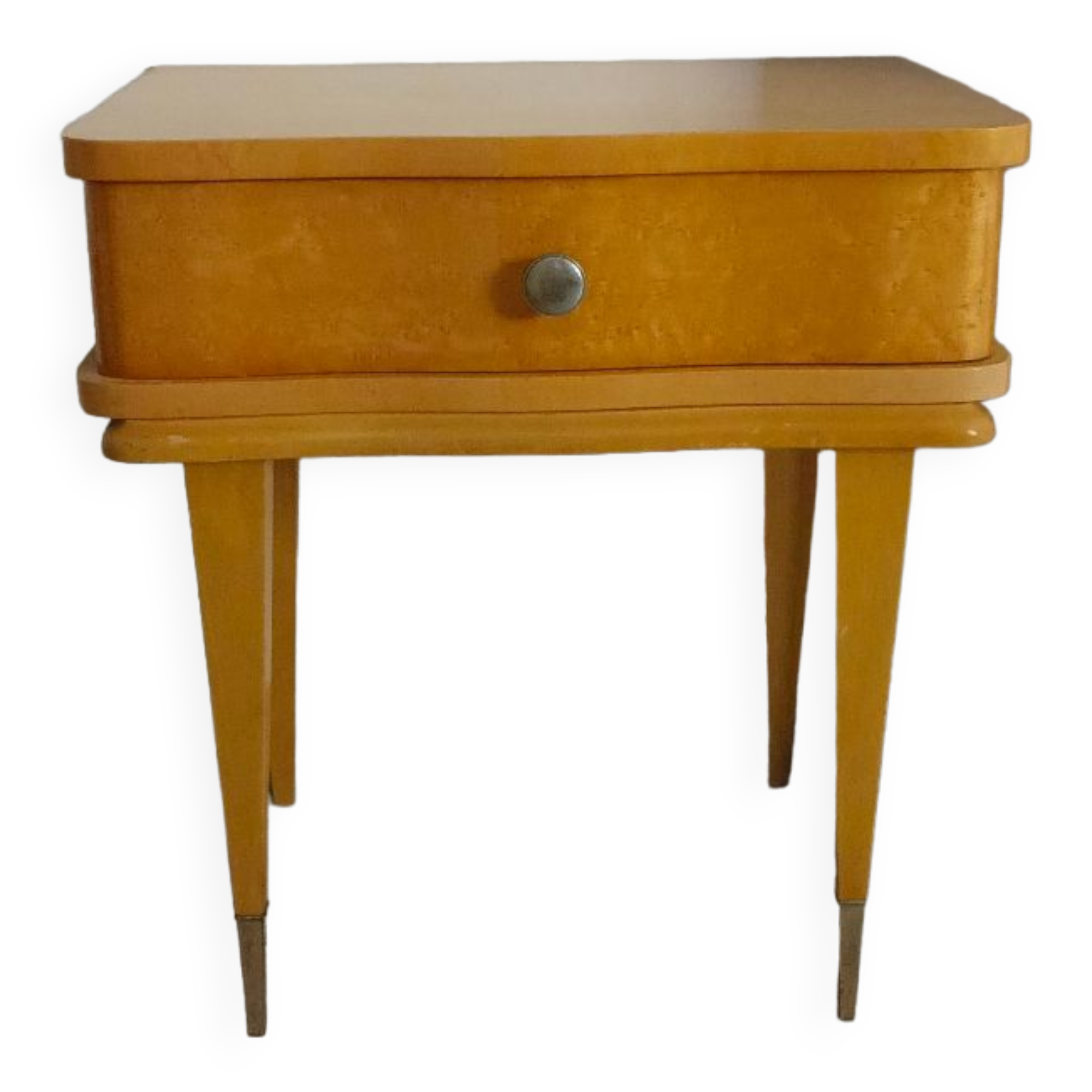 Table d'appoint chevet bout de canapé en bois clair style art déco