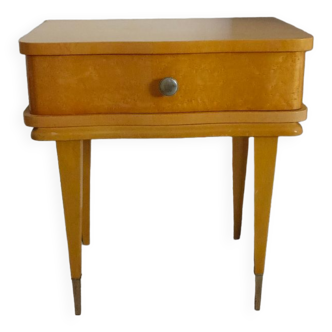Side table bedside end of sofa in light wood art deco style