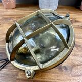 Vintage industrial brass clock – maritime/workshop style