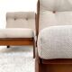 Guilleumas armchair. Upholstered in raw. Spain 70s