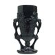 Eclectic vase, black hyalite glass, Ząbkowice, Poland, 1970s