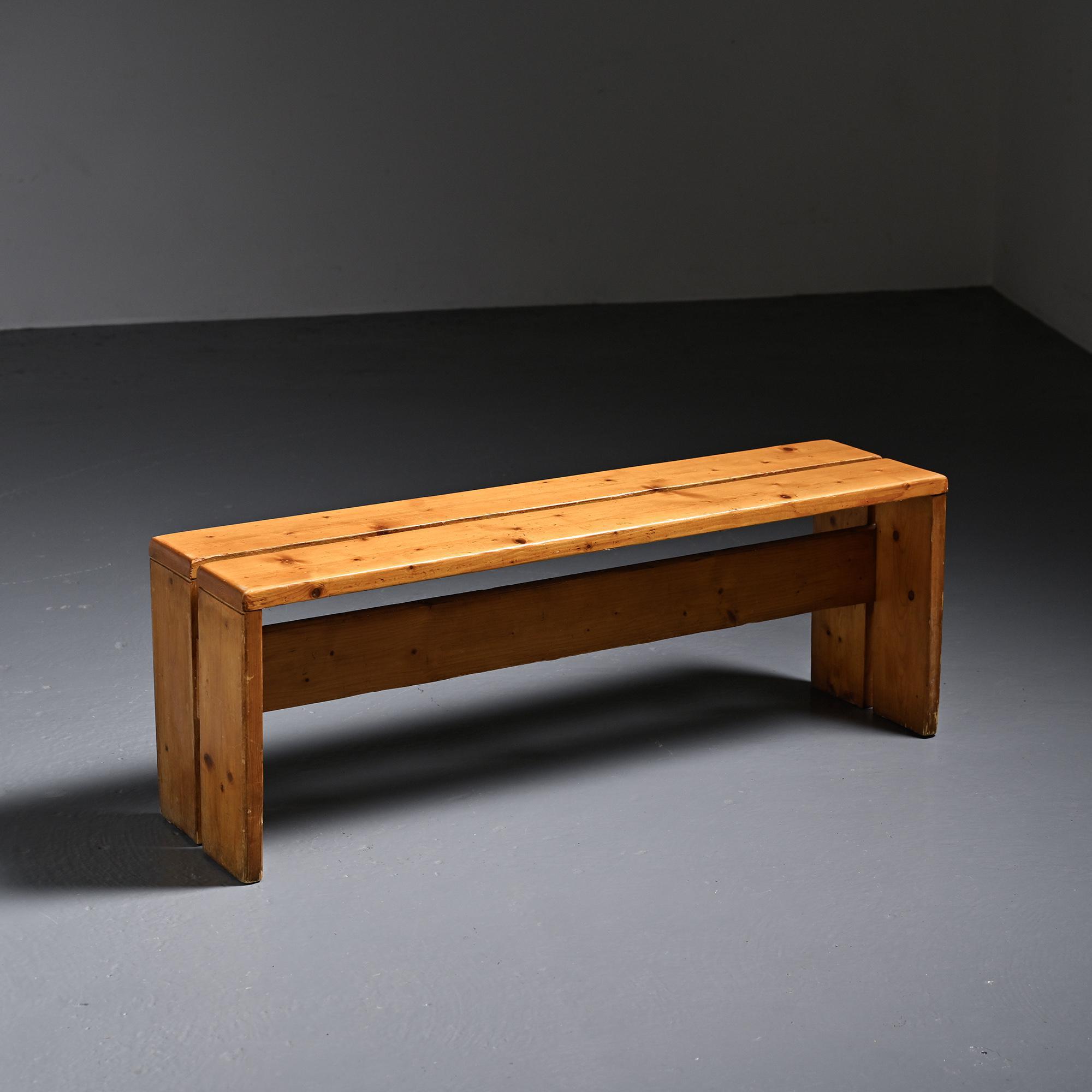 Banc en pin massif, Les Arcs, circa 1973