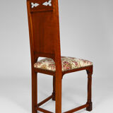 Pair of neo-Gothic chairs in Carved Walnut circa 1890