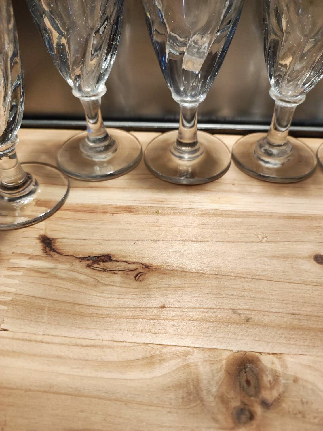 12 small twisted bistro glasses, 19th century