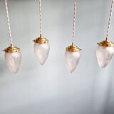 Frosted crystal suspension (3 available), early 20th century.