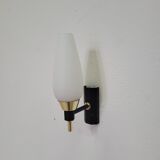 Vintage Arlus wall light in opaline and brass 1950s