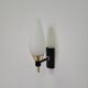 Vintage Arlus wall light in opaline and brass 1950s