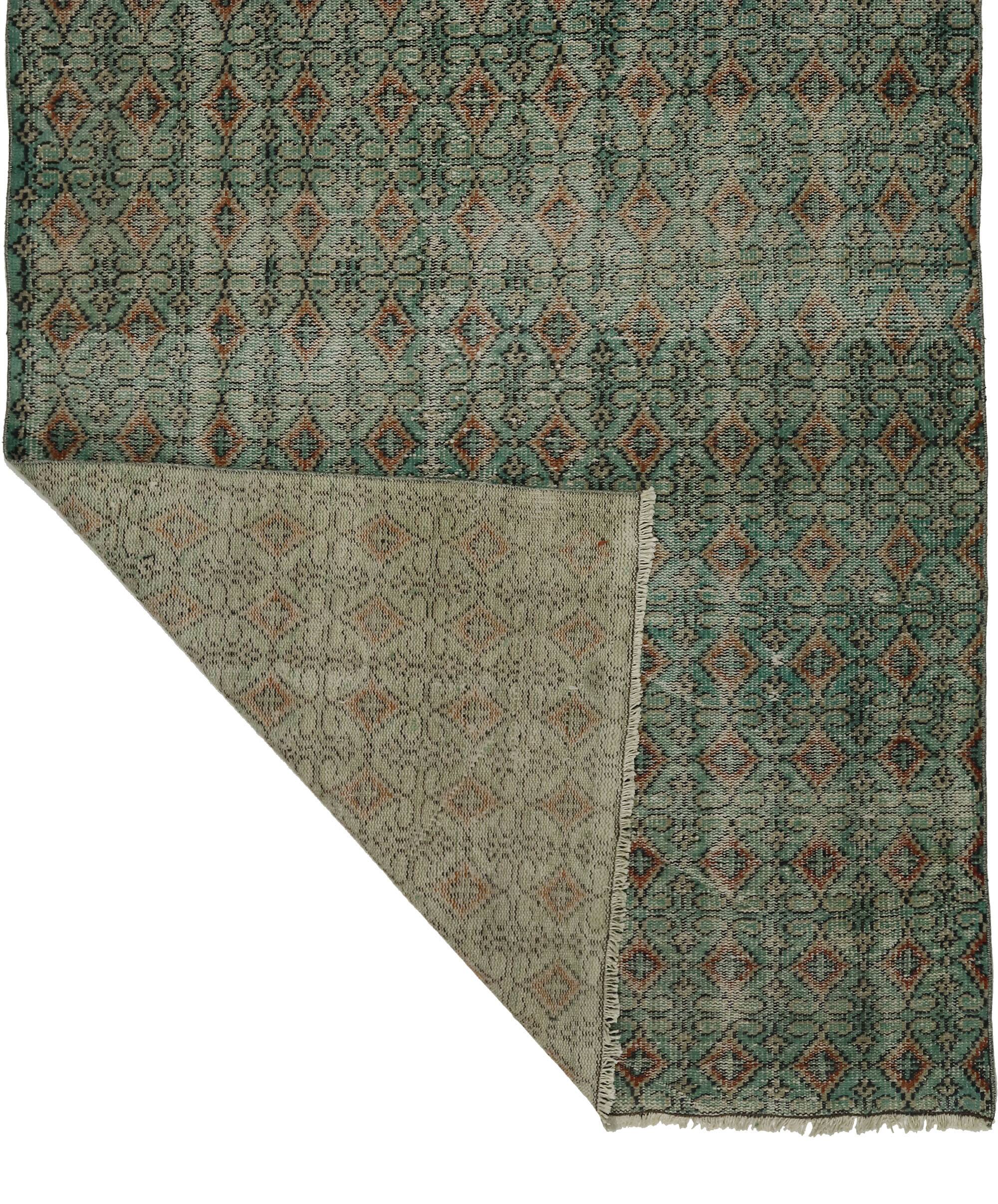 One-of-a-kind turkish handwoven vintage rug - rustic vintage charm 253x 160 cm