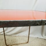 Camping folding orange Lafuma Chantazur 70's table