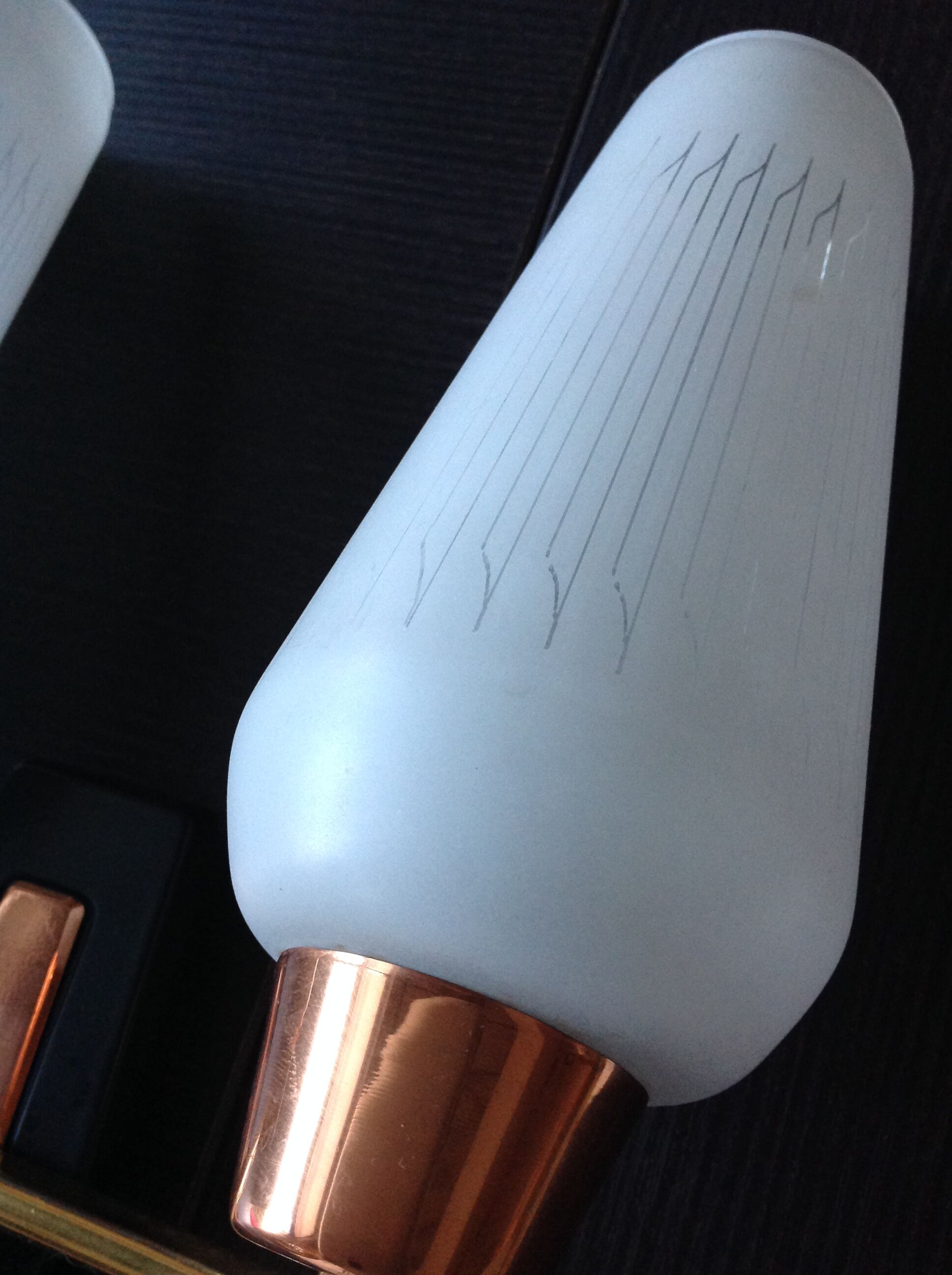 Wall lamp double conical glasses in opaline white style Scandinavian