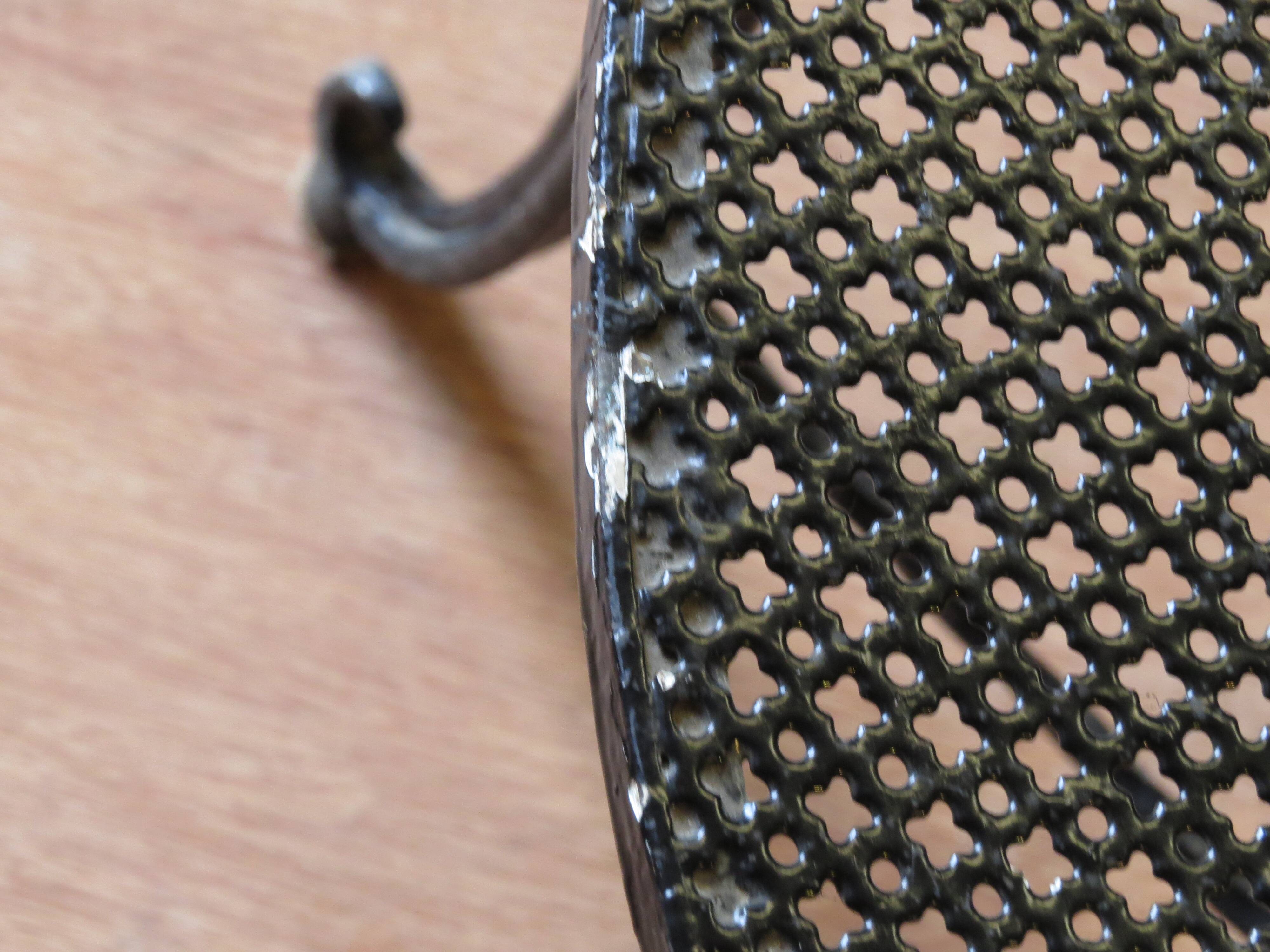 Black lacquered 1900 style wrought iron armchair