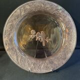 Serving dish – cast pink crystal – sweden