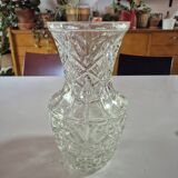 large vintage cut crystal vase