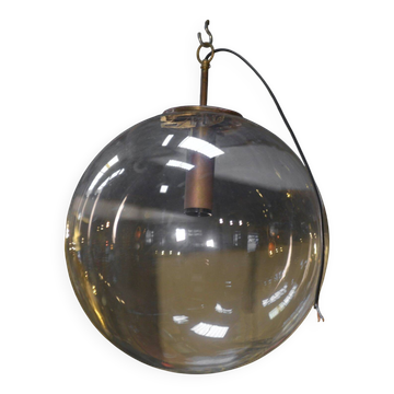 Lampe suspension globe en verre vintage