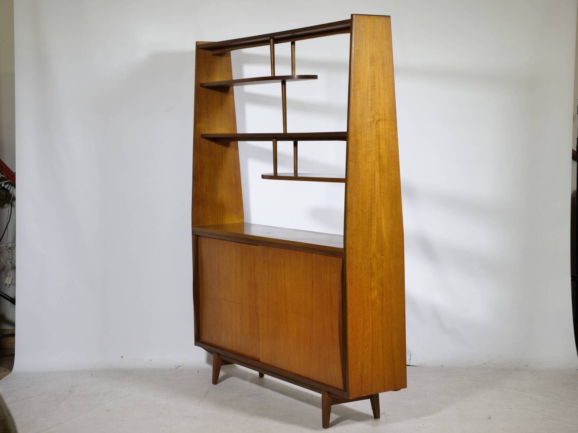 Mid-Century Highboard with Kidney Shaped Shelf in Teak, 1960s