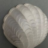 Wall lamp in frosted glass Art Deco 1950 scallop shell