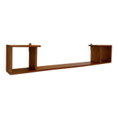 Varnished wooden wall shelf, 1960s