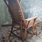 Lounge chair vintage rattan